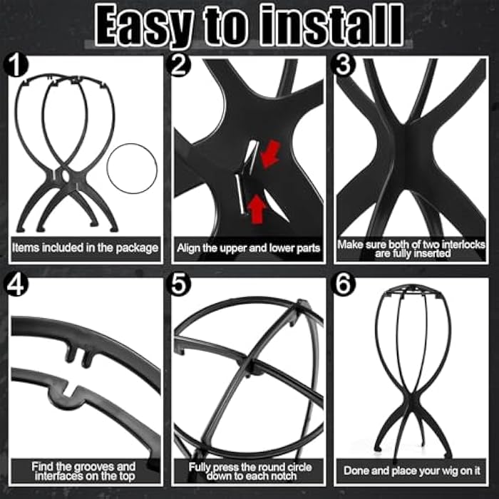 Wig Stand - Wig Head Stand, For Portable Use, Foldable Design & Sturdy Plastic Construction, For Salons, Home Use & Travel, Quick Setup, One Pieces - Image 3